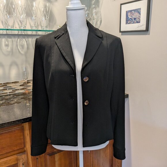 Vintage Sigrid Olsen Black Tapered Notched Collar Blazer/Jacket - Size 6 - Picture 4 of 6